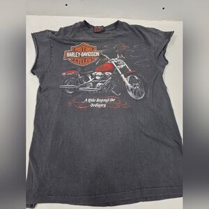 Vintage Harley-Davidson Shirt Mens L Black 80s A Ride Beyond The Ordinary Rare